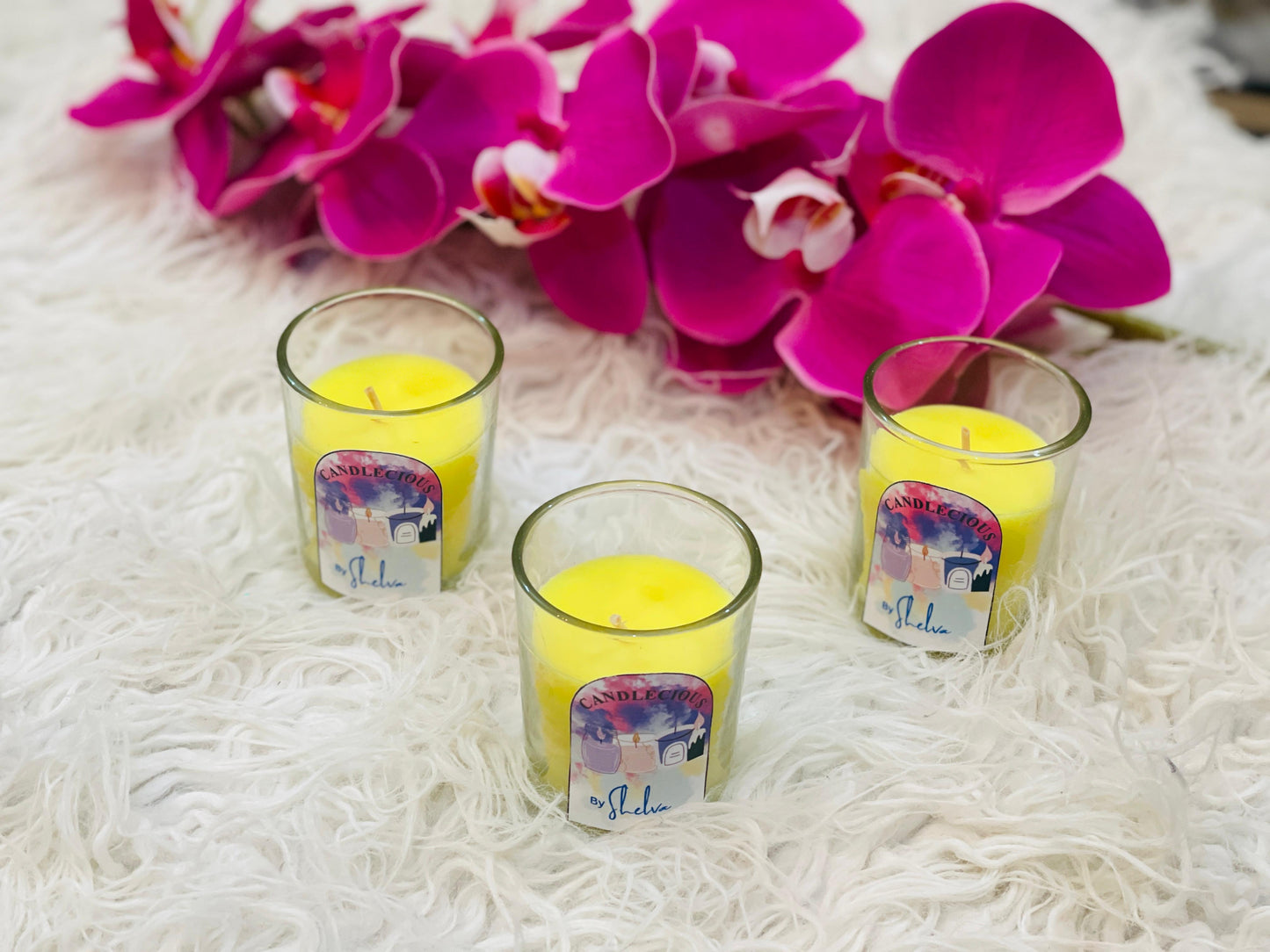 Candlecious Mini Glass Candles- Pack of 6